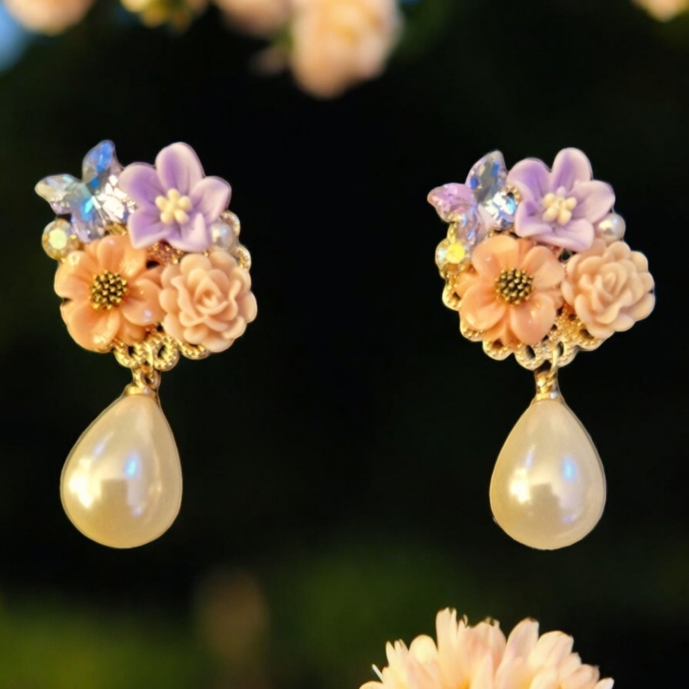 Floral bouquet earrings